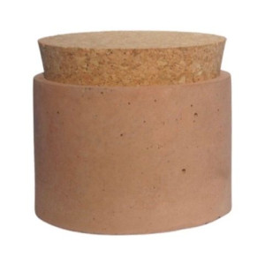 Pojemnik do świec brązowy beton 175 ml z pokrywką korkową