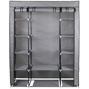 Szafa Tekstylna Garderoba 175x133x43cm Ciemno-szara Profil 13 Mm