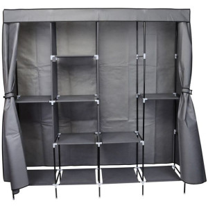Garderoba Szafa Tekstylna 168x45x172 Cm Ciemnoszara