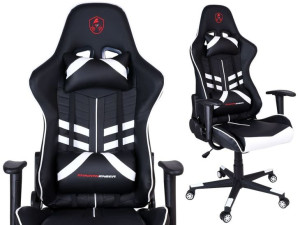 Fotel Gamingowy Biurowy Shadow Gamer Czarno-biały