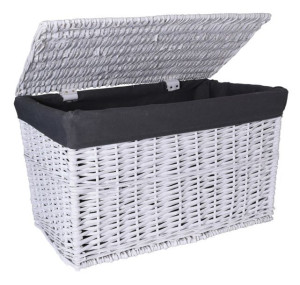 Kufer Wiklinowy 66x40x40 Cm - 105l - Biało-szary