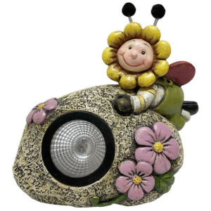 Dekoracja Ogrodowa Lampa Solarna Kamień 15x9,5x13cm