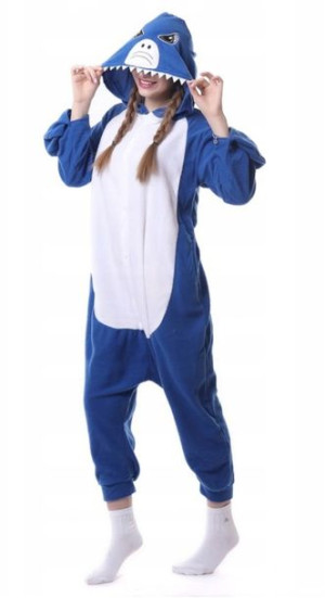 Onesie Pidżama Niebieski Rekin M