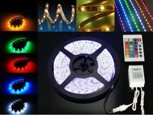 Taśma LED wodoodporna pilot 5050 RGB + biały 5m