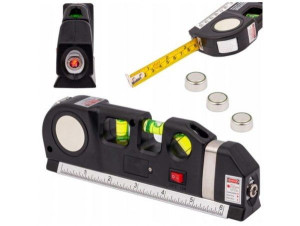 Poziomica laserowa z miarką 250cm miara laser led