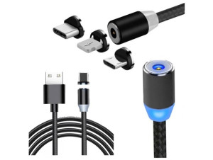 Kabel magnetyczny 3w1 2.4a usb micro iphone typ-c