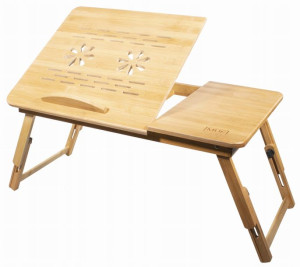 Stolik laptopa bambus L kawowy do śniadania UCHWYT
