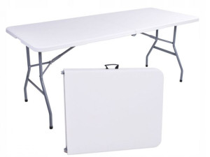 Stół Cateringowy Feta Składany W Walizkę - 180 Cm - Biały