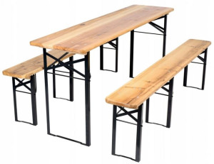 Zestaw Ogrodowy Stół 170 Cm + 2 Ławki
