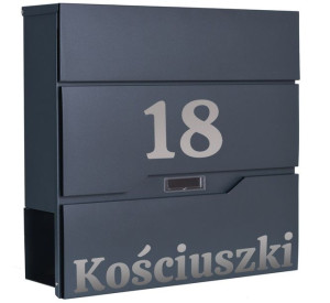 Skrzynka Pocztowa Na Listy Vidar Antracyt Z Napisami