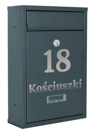 Skrzynka Pocztowa Na Listy Gustav Antracyt Z Napisami