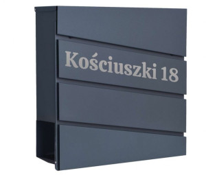Skrzynka Pocztowa Na Listy Bjorg Antracyt Z Napisami