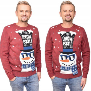 Świecący Sweter Świąteczny Z Bałwanem Ledy Roz M
