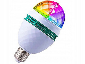 Lampka projektor Żarówka disco LED kula obrotowa