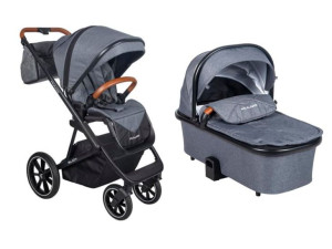 MUUVO SLICK Wózek wielofunkcyjny spacerowy Graphite Lush 2w1 z gondolą