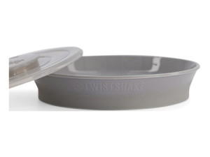 Twistshake Talerz z pokrywką Pastel Grey