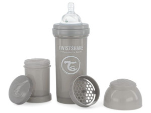 Twistshake Butelka Antykolkowa 260 ml Pastel Grey