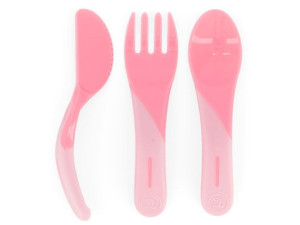 Twistshake Zestaw sztućce nóż, widele, łyżka Pastel Pink