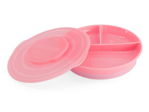 Twistshake Talerz z przegródkami i pokrywką Pastel Pink