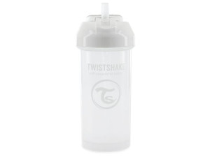 Twistshake Bidon ze słomką 360 ml White