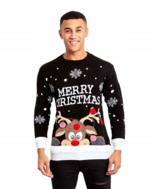 Sweter świąteczny z Reniferem Merry Christmas LXL