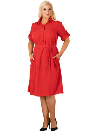 Sukienka SILVIA eleganca trapezowa czerwona 40