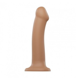 Giętkie dildo Double Density rozm. L kolor karmelowy