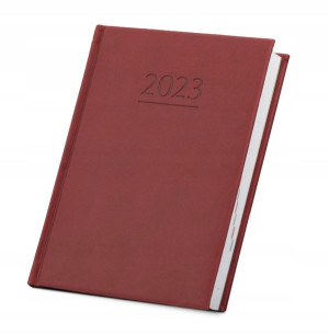 Kalendarz Książkowy 2023 B6 Dzienny Bordowy
