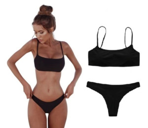 Strój kąpielowy sexy bandeau CZARNY L