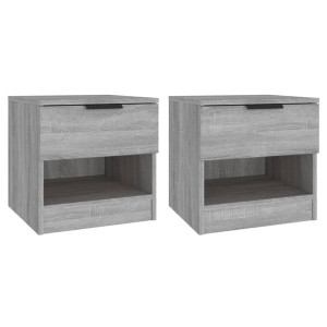 Szafki nocne, 2 szt., szary dąb sonoma, materiał drewnopochodny