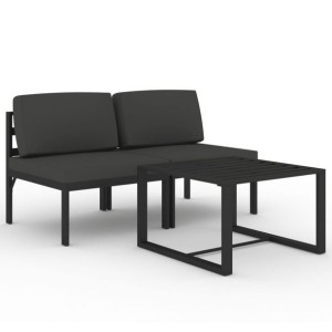 3-cz. zestaw mebli ogrodowych, poduszki, aluminium, antracyt