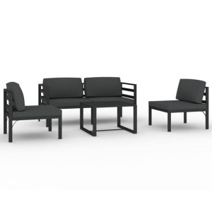 5-cz. zestaw mebli ogrodowych, poduszki, aluminium, antracyt