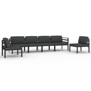 6-cz. zestaw mebli ogrodowych, poduszki, aluminium, antracyt