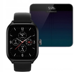 Smartwatch Amazfit GTS 4 czarny + Waga Smart Scale
