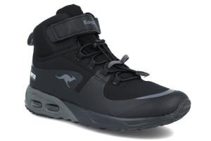 Trzewiki chłopięce KangaROOS 18598 czarny wodoodporne sneakers rzepy