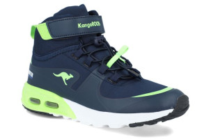 Trzewiki chłopięce KangaROOS 18598 czarny zielony wodoodporne sneakers rzep