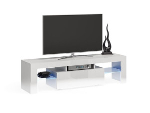 Szafka Pod Telewizor Rtv 140 Biała Połysk + Led