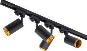ZESTAW SZYNOPRZEWÓD 2M + 4 LAMPY GU10 czarno złoty