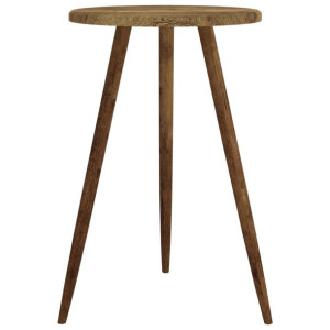 Stolik bistro, ciemnobrązowy, Ø50x76 cm, MDF i żelazo
