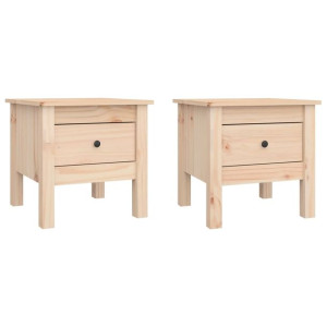 Stoliki boczne, 2 szt., 40x40x39 cm, lite drewno sosnowe