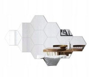 Lustro Dekoracyjne Hexagon Sześciokąt Komplet 8szt