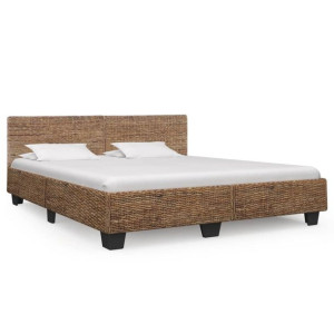 Rama łóżka, naturalny rattan, 180 x 200 cm