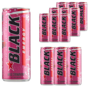 Black Energy Wild Strawberry energetyzujący 250 ml x 12 sztuk