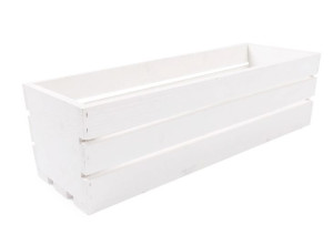 Biała Drewniana Skrzynka Na Kwiaty I Zioła 50x18x15 Cm