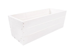 Biała Drewniana Skrzynka Na Kwiaty I Zioła Balkonówka 40x18x15 Cm