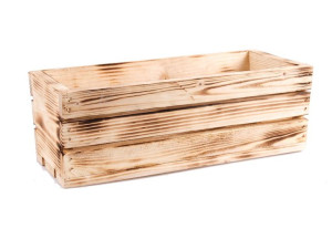 Opalana Drewniana Skrzynka Na Kwiaty I Zioła Balkonówka 40x18x15 Cm