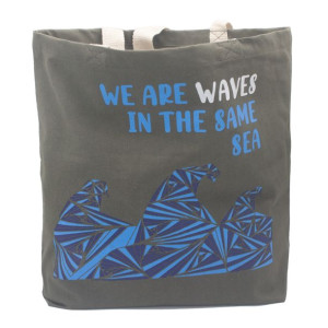 Torba Bawełniana z Nadrukiem We are Waves - Szara