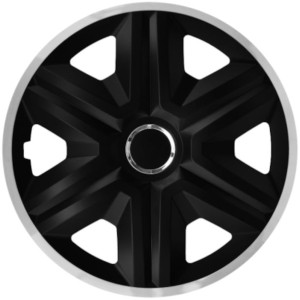 Komplet kołpaków 16 cali Fast Lux Silver-Black Ring UNIWERSALNE