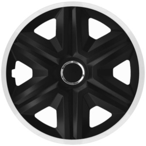 Komplet kołpaków 14 cali Fast Lux White-Black Ring UNIWERSALNE