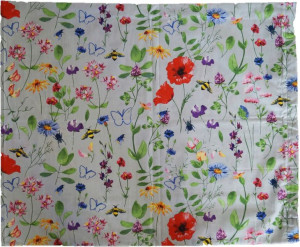 Bawełniana Poszewka 50x60 Kwiaty Kwiatki Łąka Maki